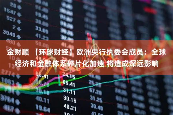 金财顺 【环球财经】欧洲央行执委会成员：全球经济和金融体系碎片化加速 将造成深远影响